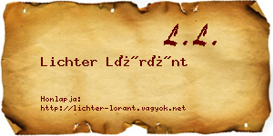 Lichter Lóránt névjegykártya
