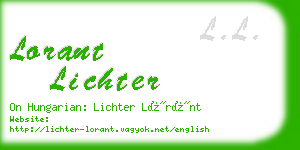 lorant lichter business card
